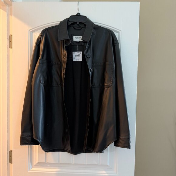 American Eagle Outfitters Jackets & Blazers - NWT American Eagle Faux Leather Black Jacket